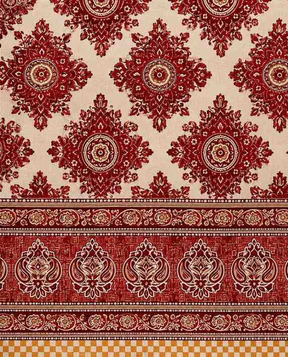 180 TC Maroon Ethnic King Size Bedsheet