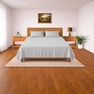 Senora 300 TC cotton satin bedsheet set silver grey