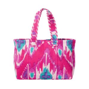 Senora-pink-wide-quilted-cotton-tote-handbag