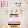 Peach White Floral King Size 180 TC Cotton Bedsheet by SENORA