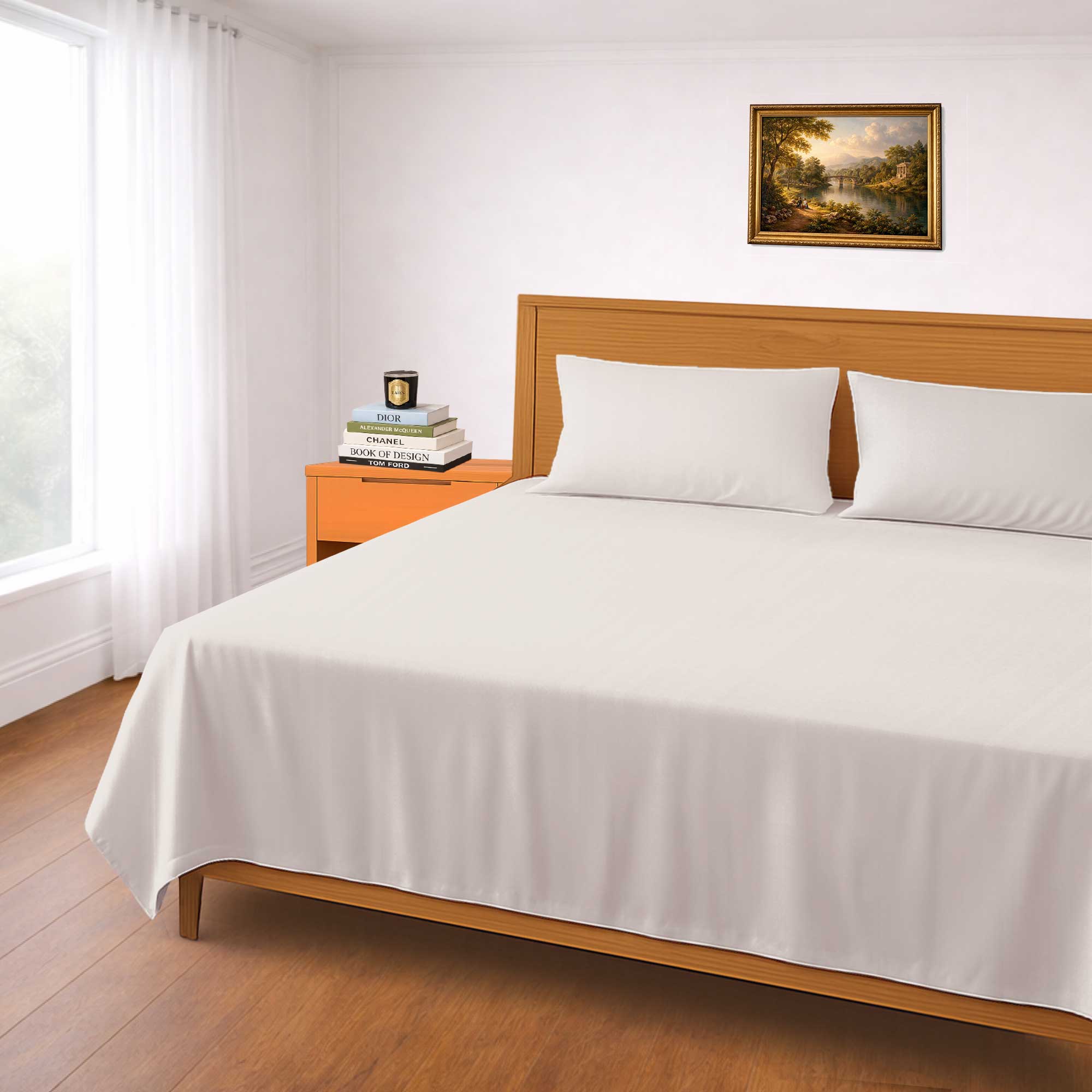Premium linen cotton satin king bedsheet set Senora Premium linen cotton satin king bedsheet set Senora