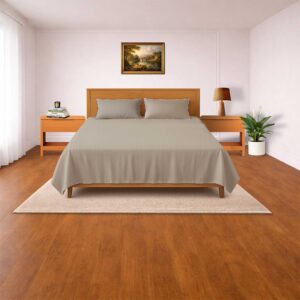 Soft 300 TC cotton satin bedsheet set beige