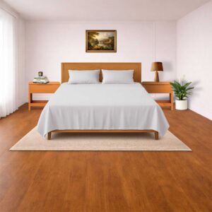 Soft 300 TC cotton satin bedsheet set white color