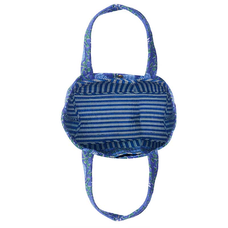 Senora-blue-cotton-quilted-shopping-tote-bag