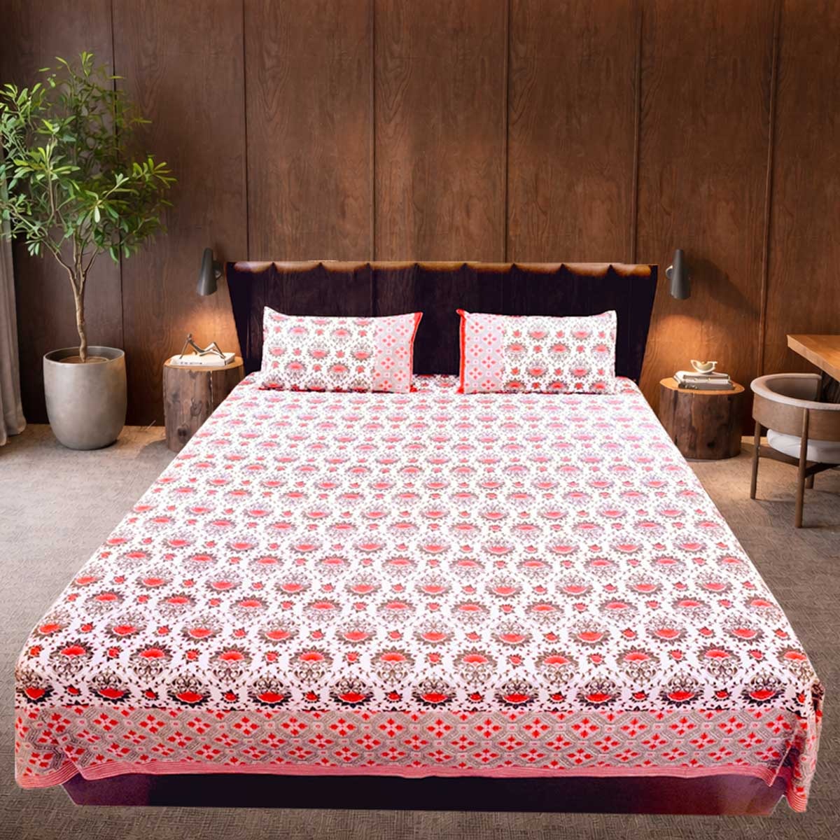 senora-breathable-cotton-white-red-blue-king-bedsheet senora-breathable-cotton-white-red-blue-king-bedsheet
