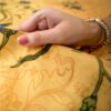 SENORA Cotton Floral King Size Bedsheet – Yellow with Blue
