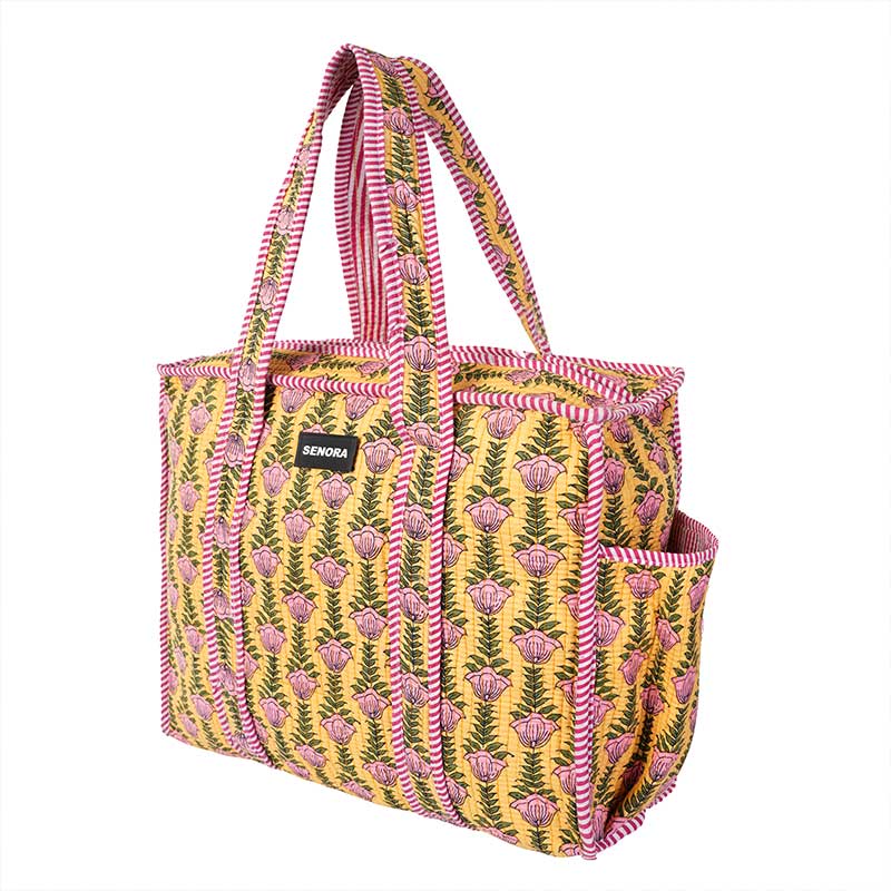 Senora-floral-yellow-cotton-tote Senora-floral-yellow-cotton-tote