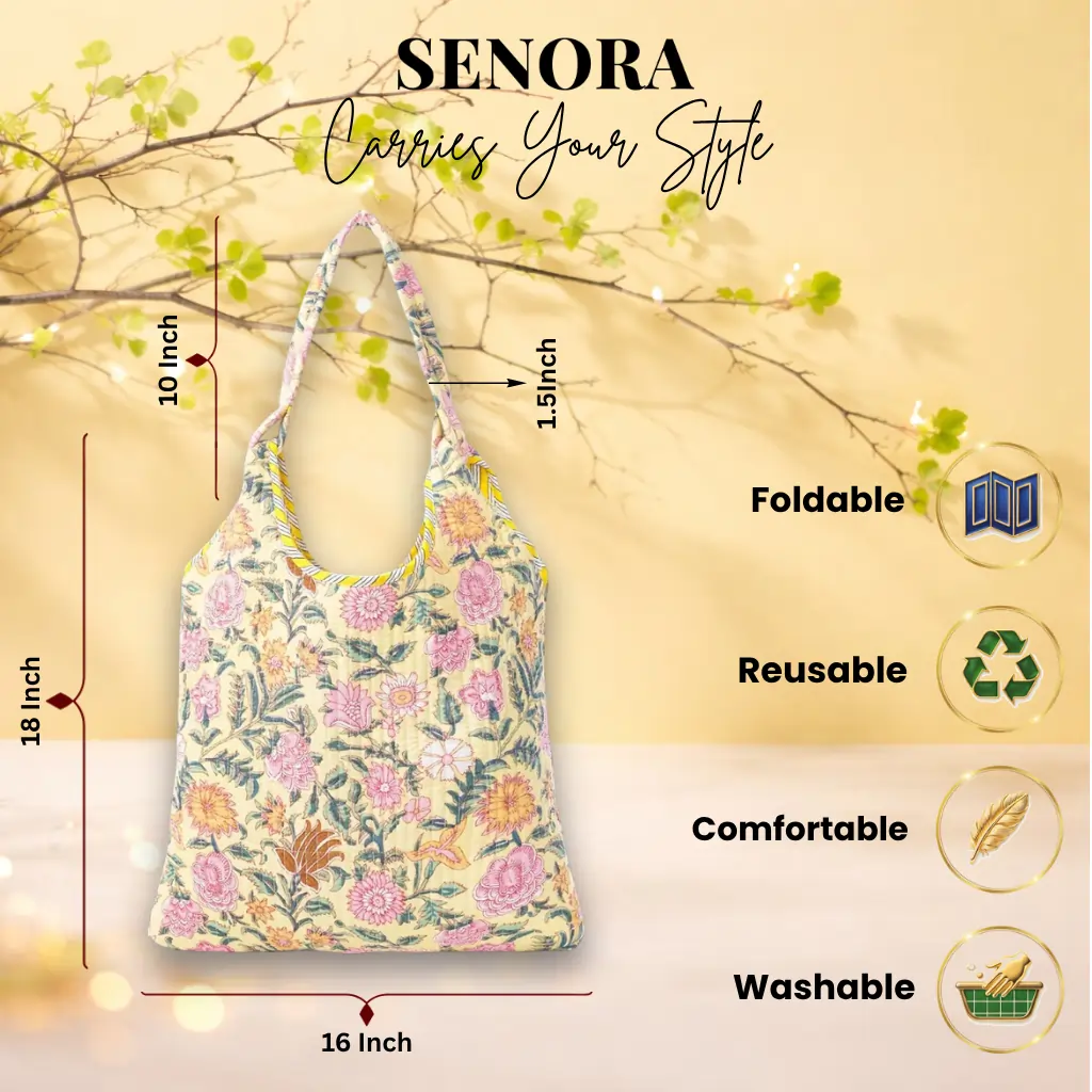 senora lifestyle floral cotton tote bag for women senora lifestyle floral cotton tote bag for women