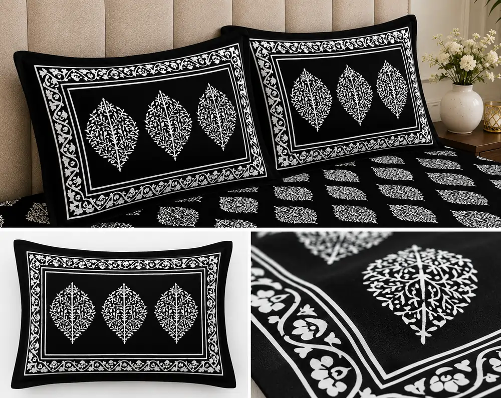 Premium Floral Cotton Bedsheet Set by SENORA Lifestyle