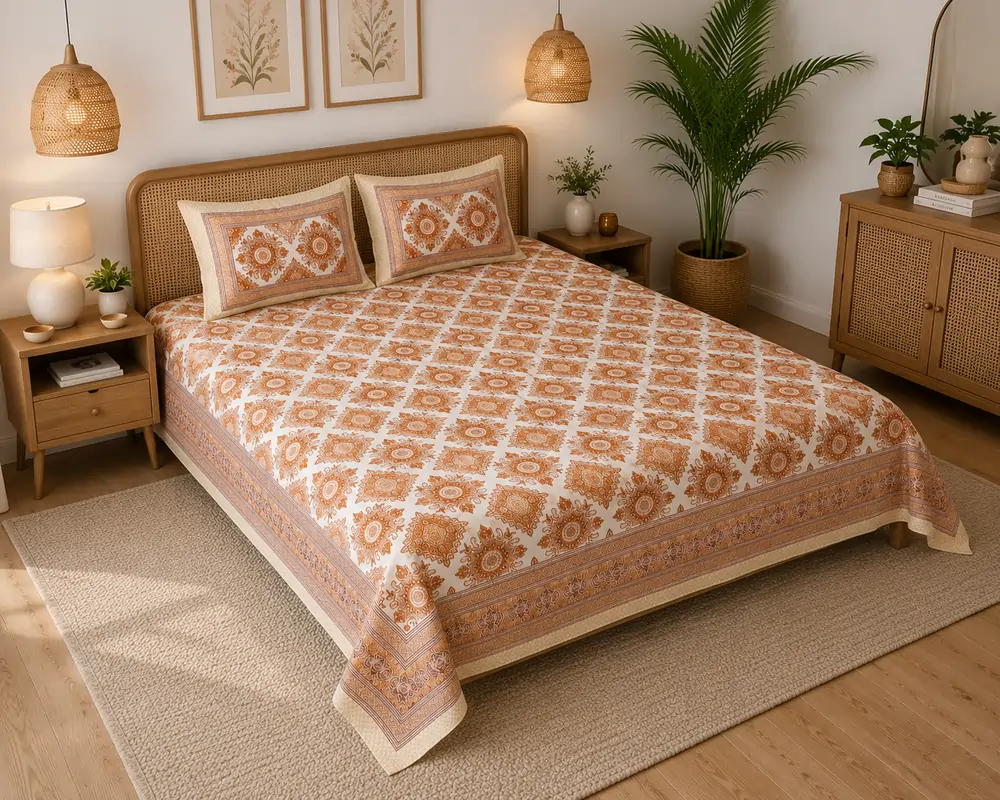 Premium Cotton Bedsheet with Pillow Covers | SENORA Lifestyle