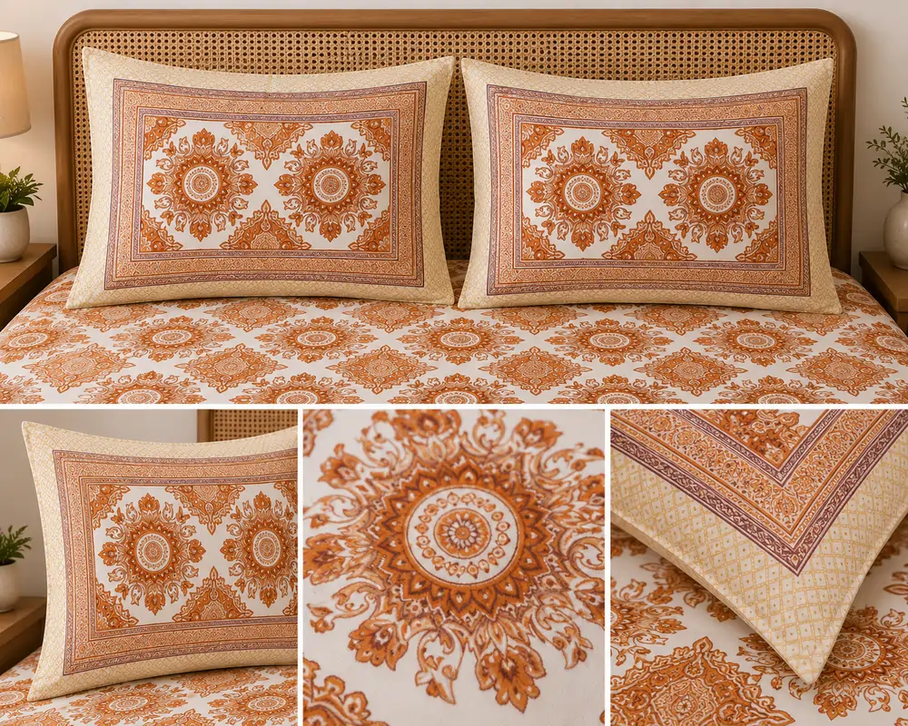 SENORA Lifestyle Floral King Size Cotton Bedsheet
