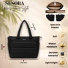 SENORA Padded Tote Bag for Women – Lightweight Quilted Handbag with Zipper Closure