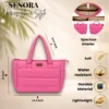 SENORA Quilted Nylon Tote Bag for Women – Lightweight Zipper Handbag SENORA Quilted Nylon Tote Bag for Women – Lightweight Zipper Handbag