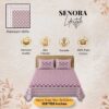 SENORA Lifestyle Maroon White Bedsheet with Pillow Covers